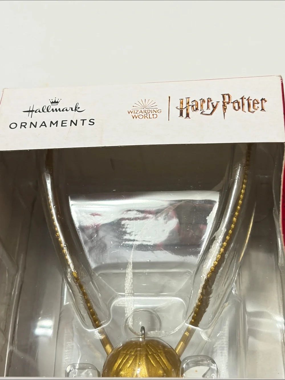 Hallmark Golden Snitch Harry Potter Necklace Ornament in Gold and Cream 2024